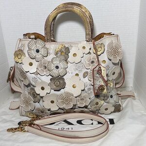COACH 1941 EXOTIC CHALK TEA ROSE SNAKESKIN SATCHEL BAG